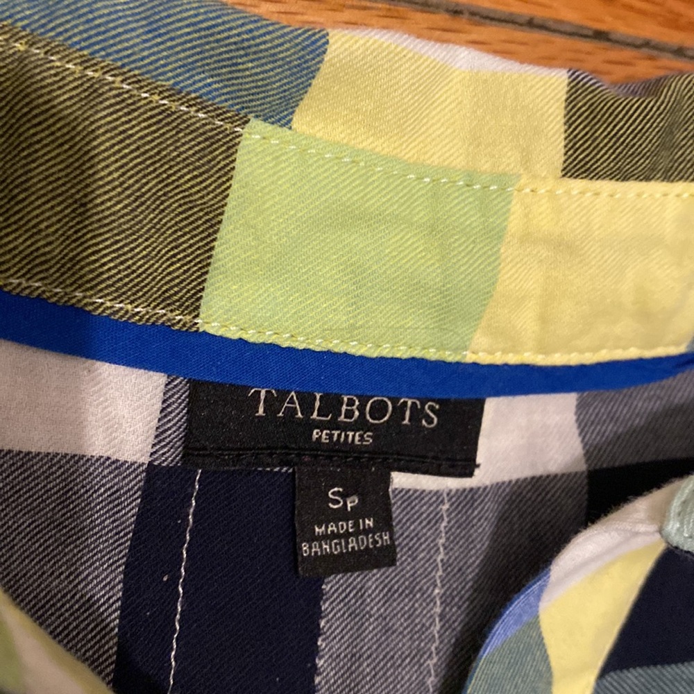 Talbots Checked Woman’s Half Button Down Shirt - image 2